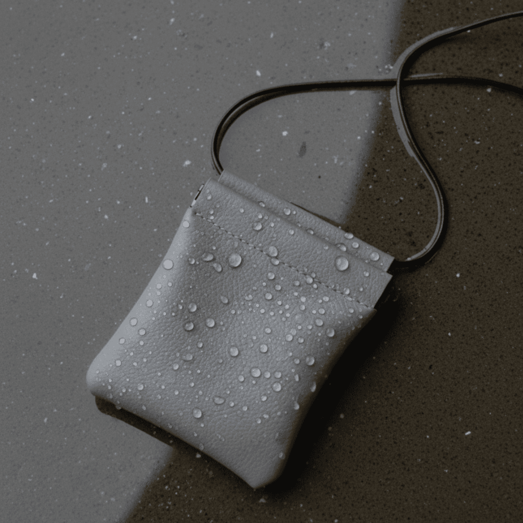 首掛けミニ財布 本革 ダイニーマレザー バネ口金 軽量 高耐久 ユニセックス　ホワイト | 12枚目