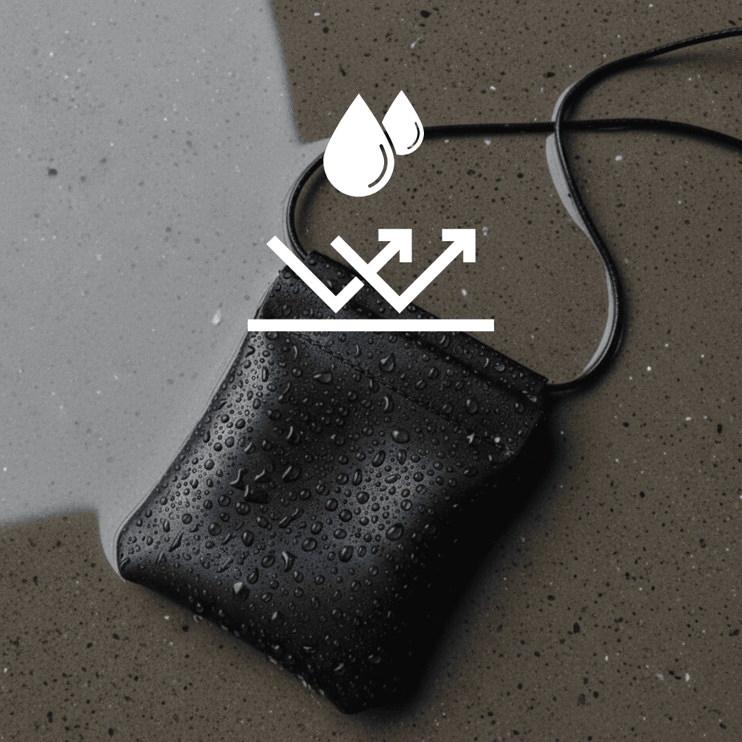 本革ミニウォレット 首掛け ダイニーマレザー バネ口金 軽量 コンパクト財布　ブラック | 3枚目