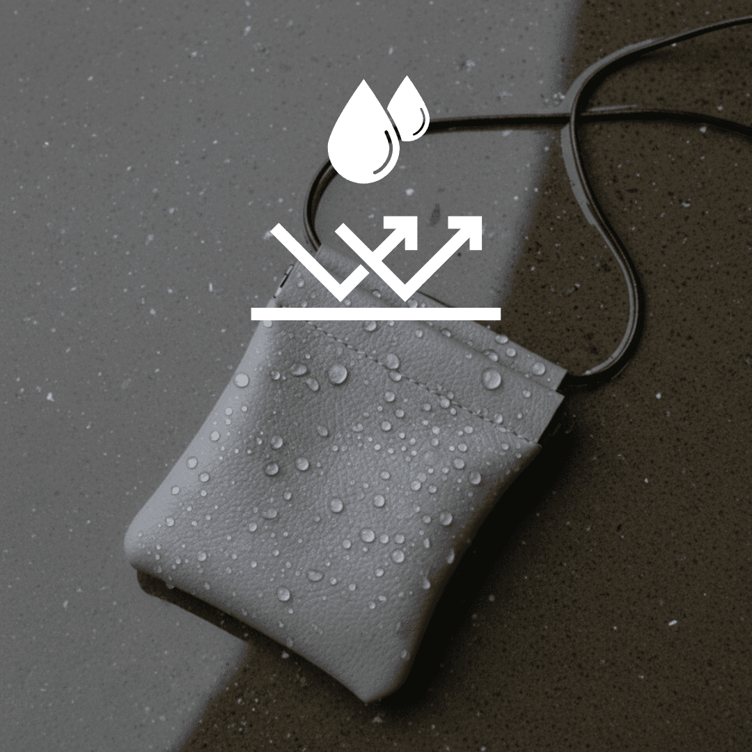 首掛け財布 本革 ダイニーマレザー 軽量 防水 ミニウォレット　グレー | 3枚目