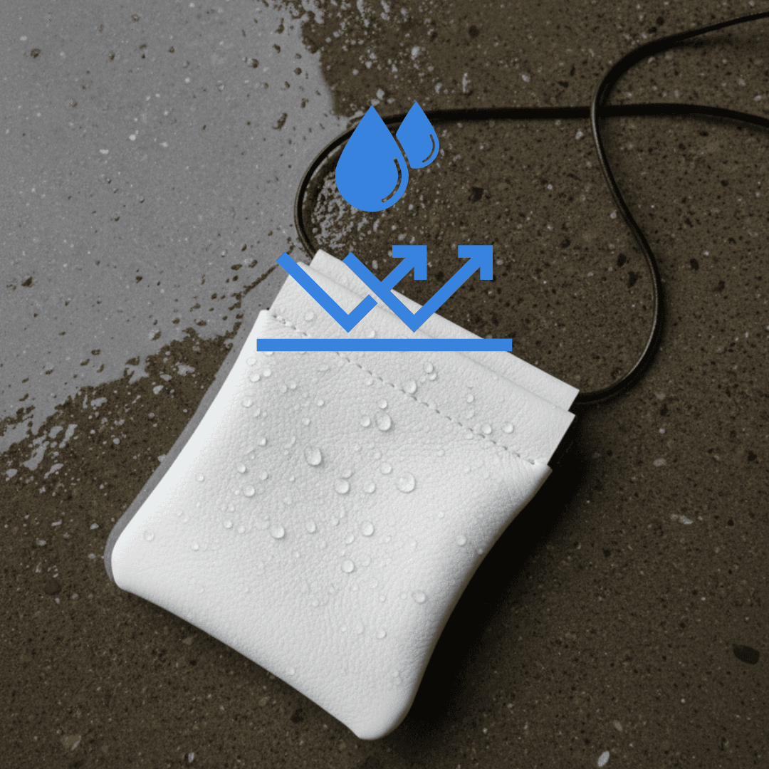 首掛け財布 本革 ダイニーマレザー 軽量 防水 ミニウォレット　グレー | 6枚目