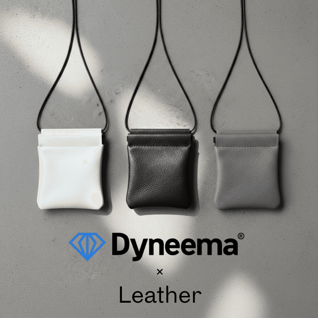 首掛け財布 本革 ダイニーマレザー 軽量 防水 ミニウォレット　グレー | 7枚目