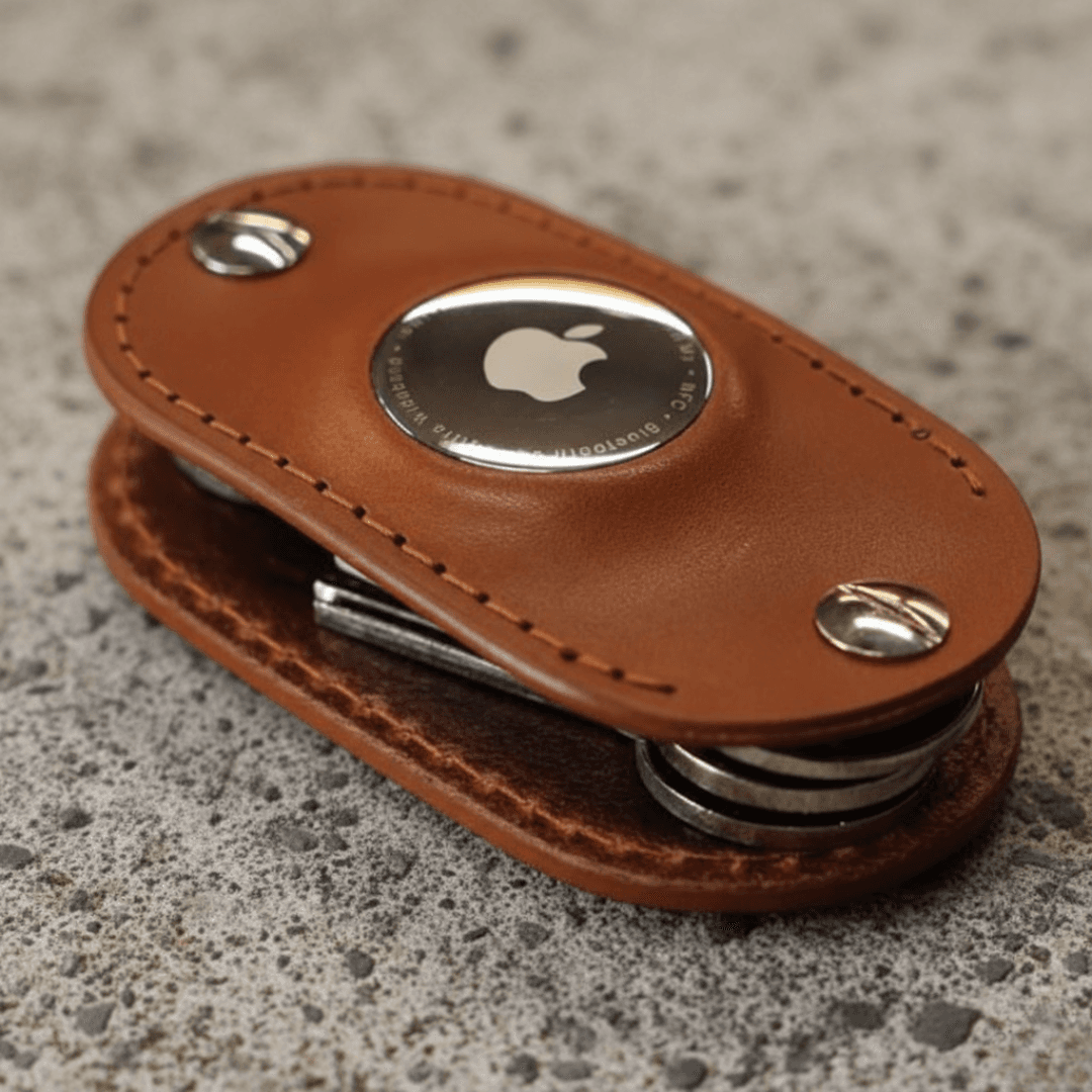 エアタグ対応 本革キーケース｜AirTag収納可・ネジ式・名入れ対応・コンパクト　ブラウン | 4枚目