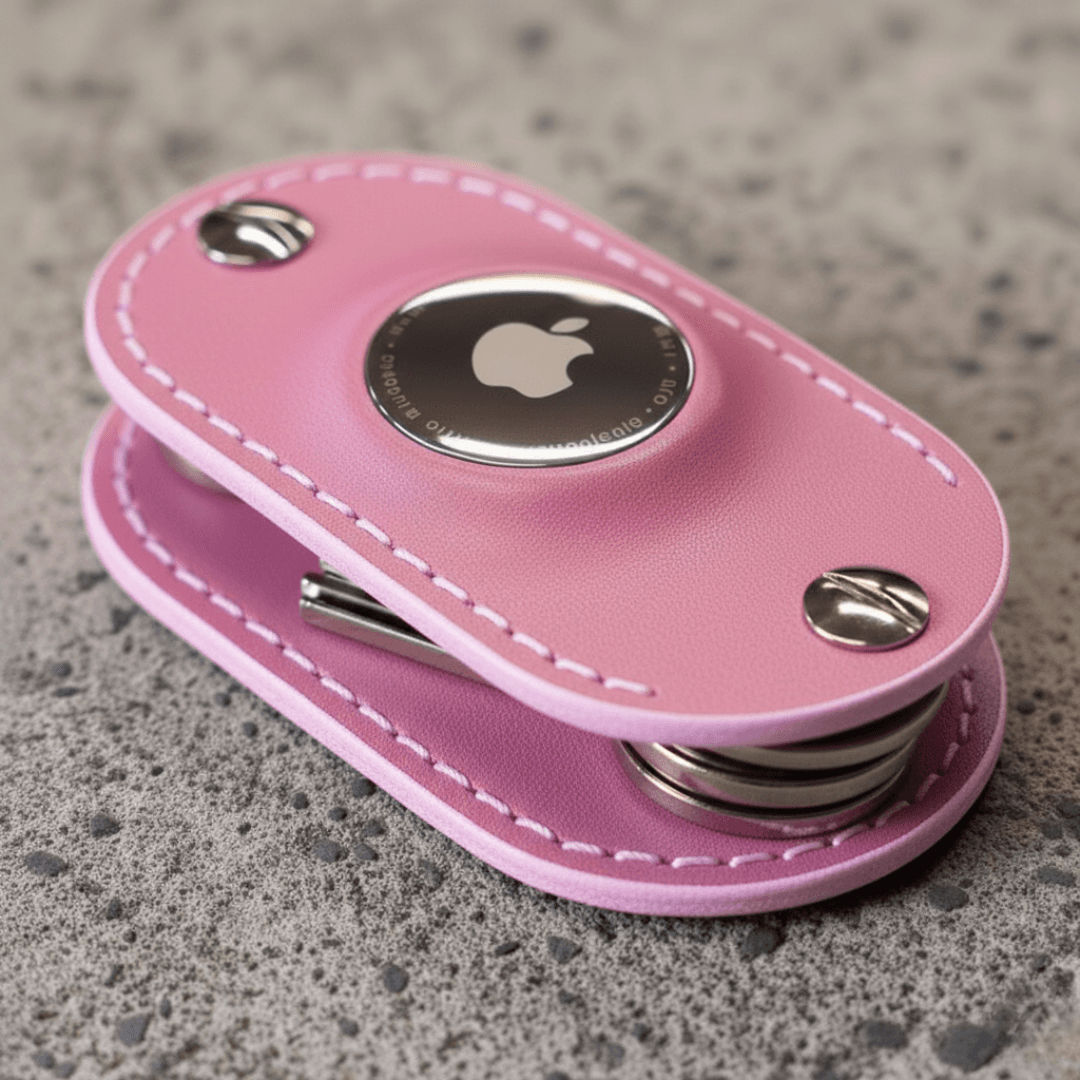 ブラック　エアタグ対応 本革キーケース｜AirTag収納可・ネジ式・名入れ対応・コンパクト | 7枚目