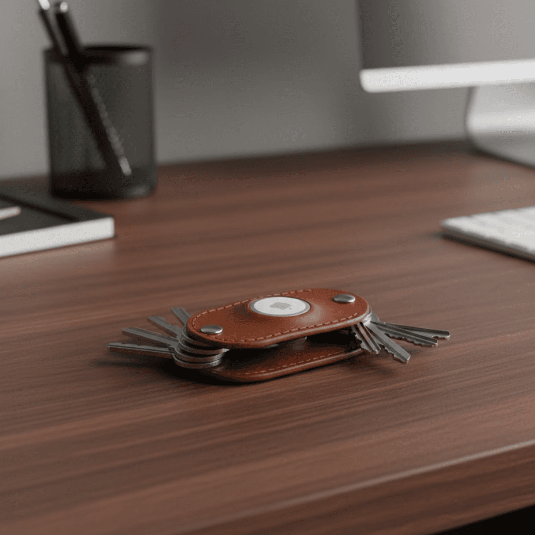 グリーン　エアタグ対応 本革キーケース｜AirTag収納可・ネジ式・名入れ対応・コンパクト | 7枚目