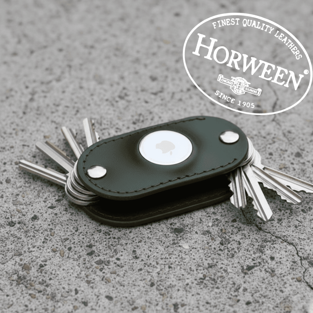 クロムエクセルグリーン　エアタグ対応 本革キーケース｜AirTag収納可・ネジ式・名入れ対応・コンパクト