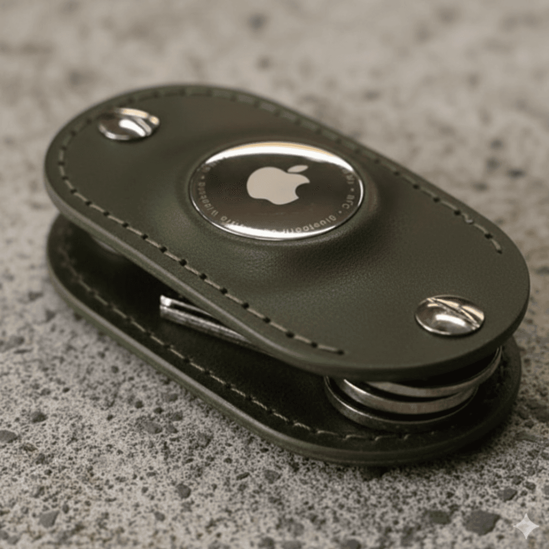 クロムエクセルグリーン　エアタグ対応 本革キーケース｜AirTag収納可・ネジ式・名入れ対応・コンパクト | 2枚目