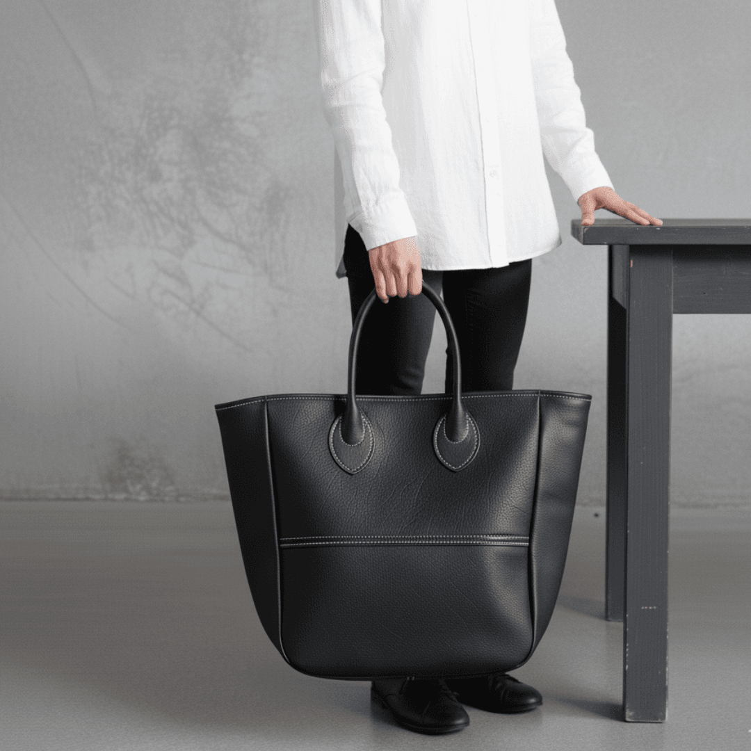 大容量 本革トートバッグ｜横40×縦40cm｜A4・PC対応｜シンプルで上質な大型レザーバッグ | 2枚目