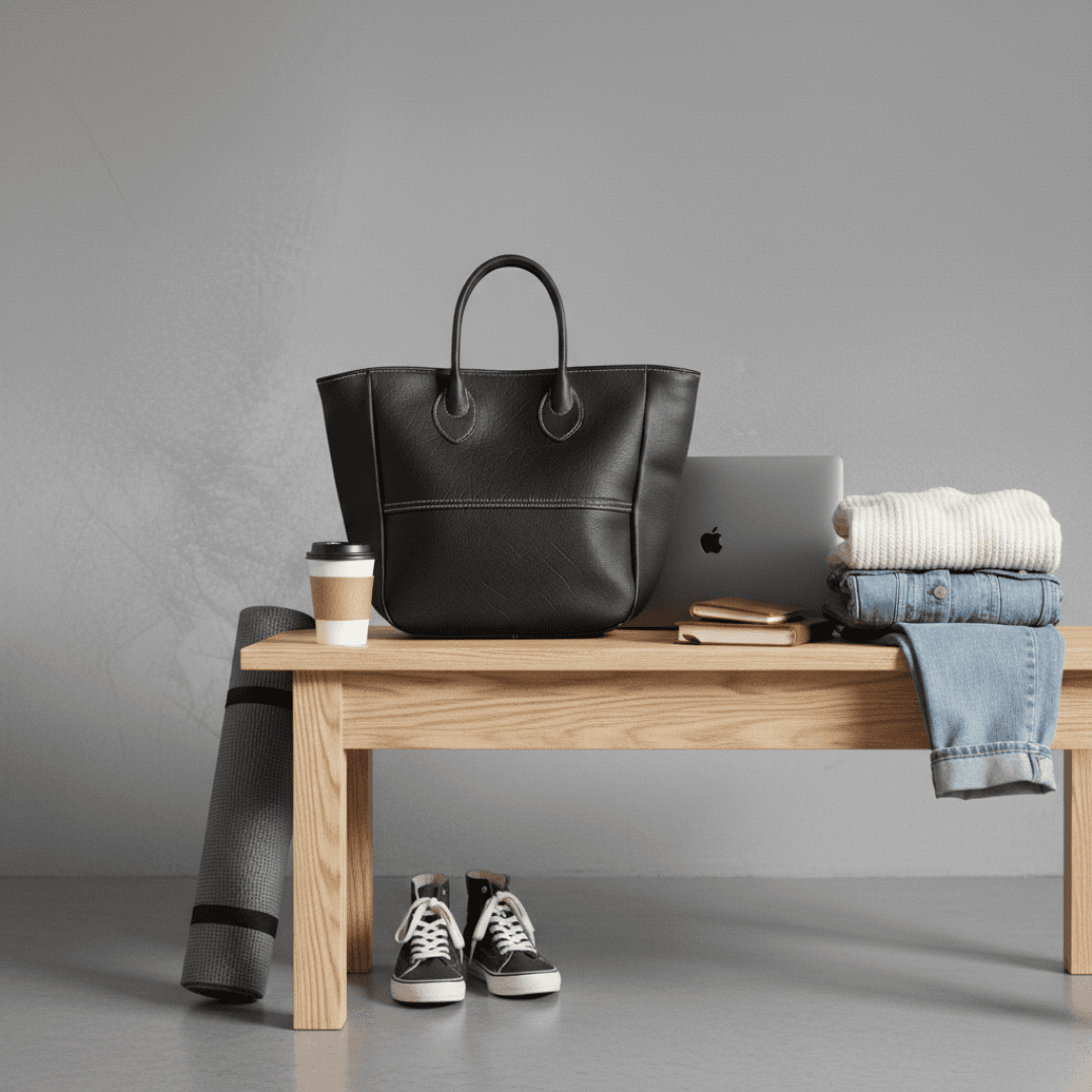 大容量 本革トートバッグ｜横40×縦40cm｜A4・PC対応｜シンプルで上質な大型レザーバッグ | 3枚目