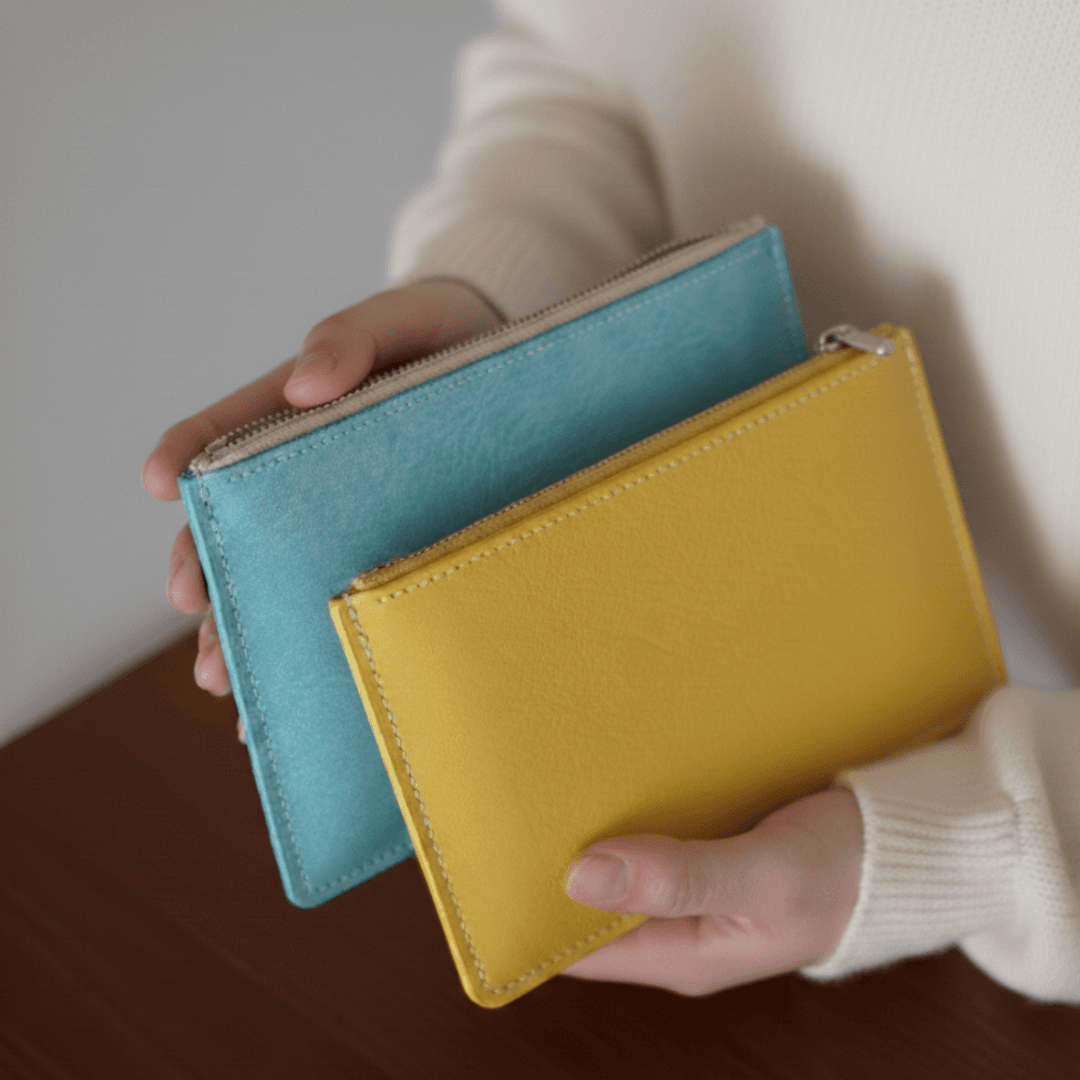 イタリアンレザーファスナーウォレット 2点セット（選べるカラー）春限定