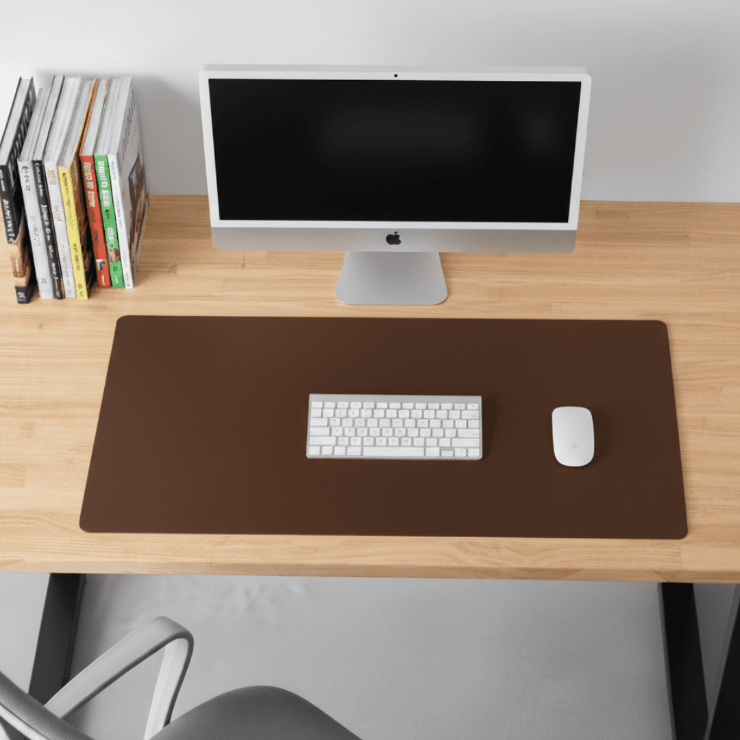 イタリアンレザー チョコブラウン　植物タンニン鞣し 上質本革デスクマット 90×40cm | 2枚目