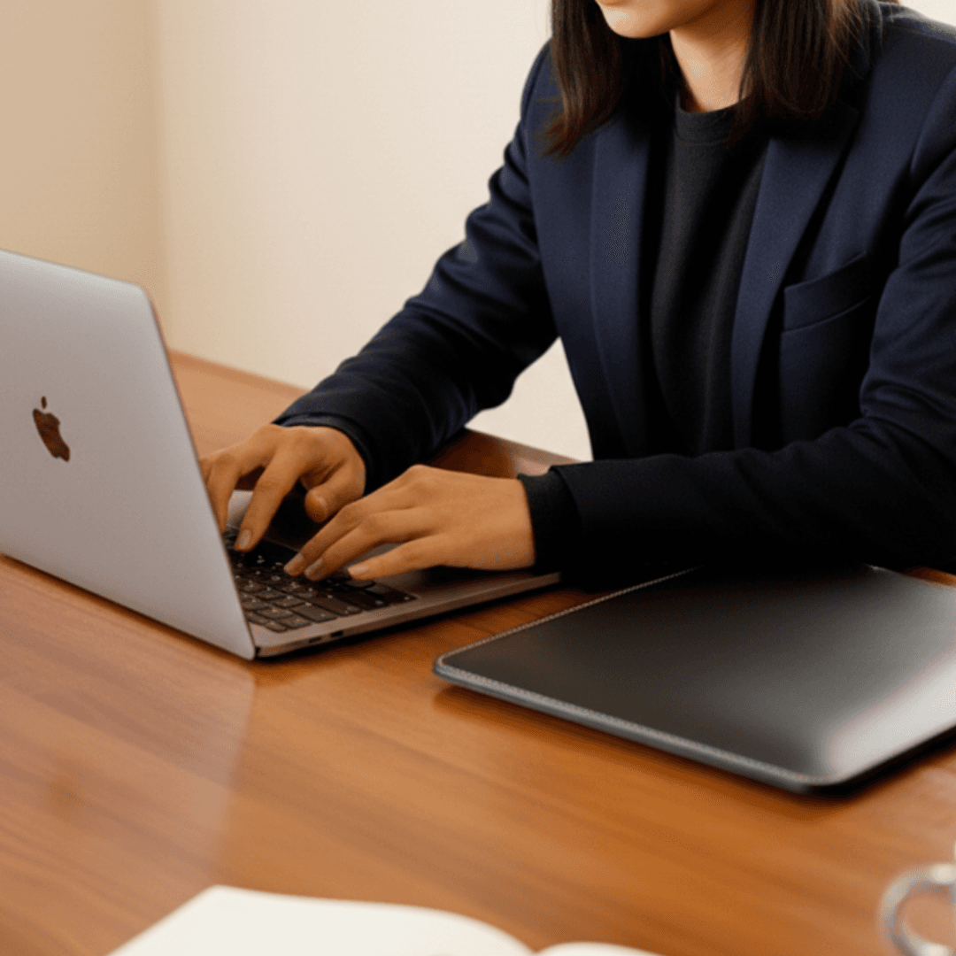 本革レザーのPC MacBookケース〈ブラック〉ラップトップ　カラー変更可能 | 3枚目