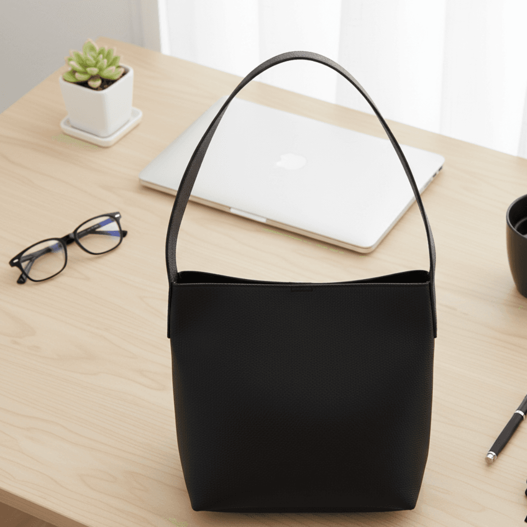 【A4対応】イタリアンレザー 本革ワイドベルトショルダーバッグ｜植物タンニンなめし・ブラック｜サイズ・カラーオーダー可 | 3枚目