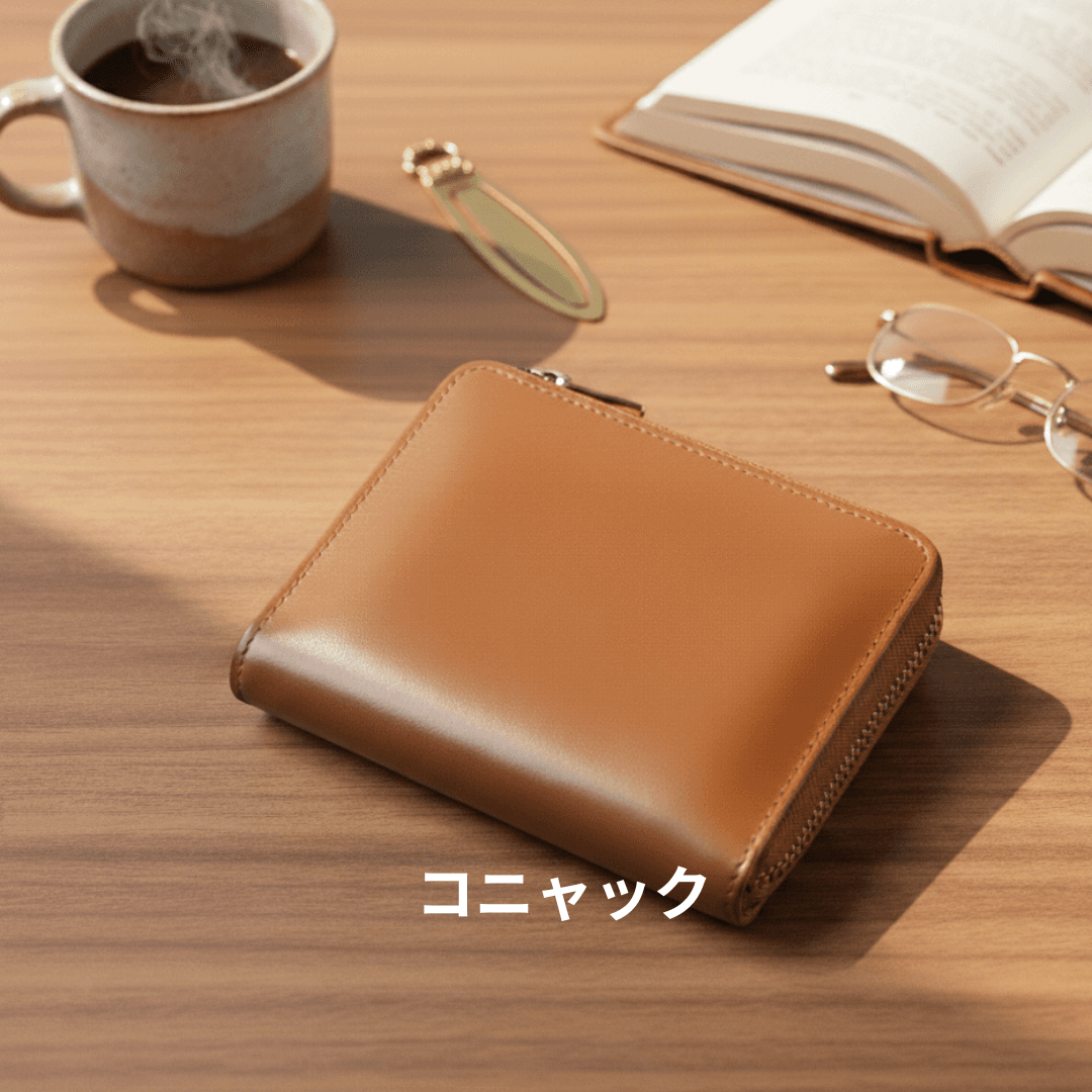 ロカドコードバン L字ファスナー財布 コンパクトミニ財布 / コニャック1枚目の画像