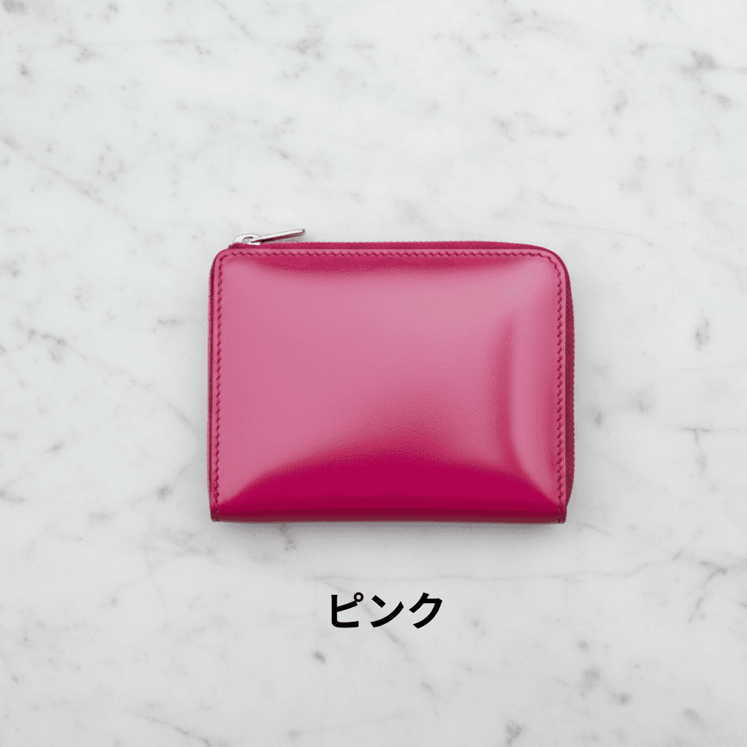 艶やかに育つ相棒：ロカドコードバン L字ファスナー財布 コンパクトミニ財布 / グリーン | 9枚目