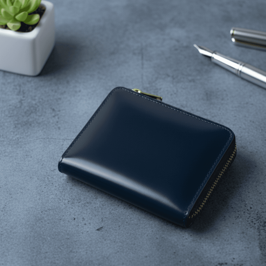 艶やかな一生物の相棒　ロカドコードバン L字ファスナー財布 コンパクトミニ財布 /チョコ | 11枚目