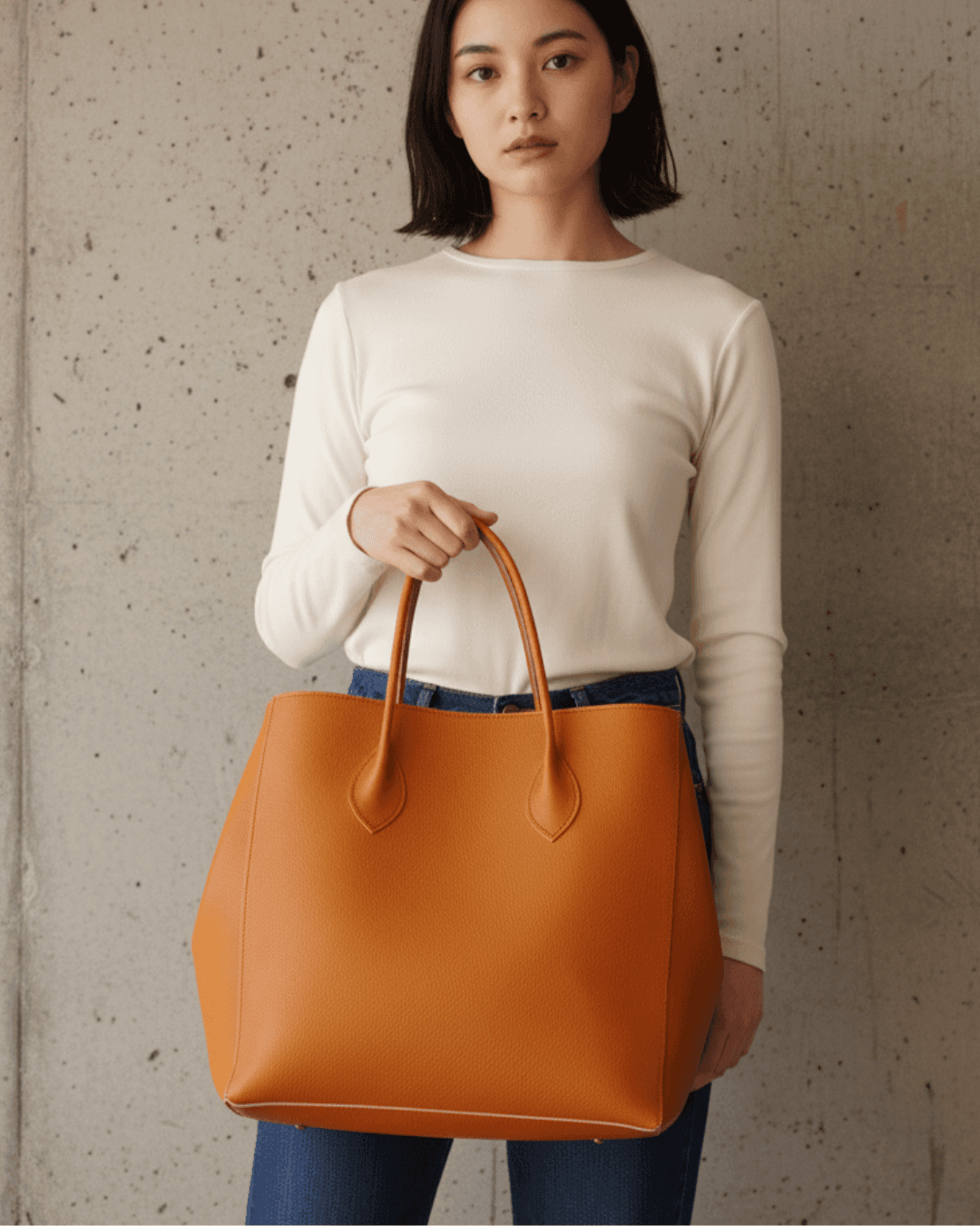 【送料無料】A4が入るレザートートバッグ｜シュリンクレザー｜シンプル大容量トート　選べるカラー1枚目の画像