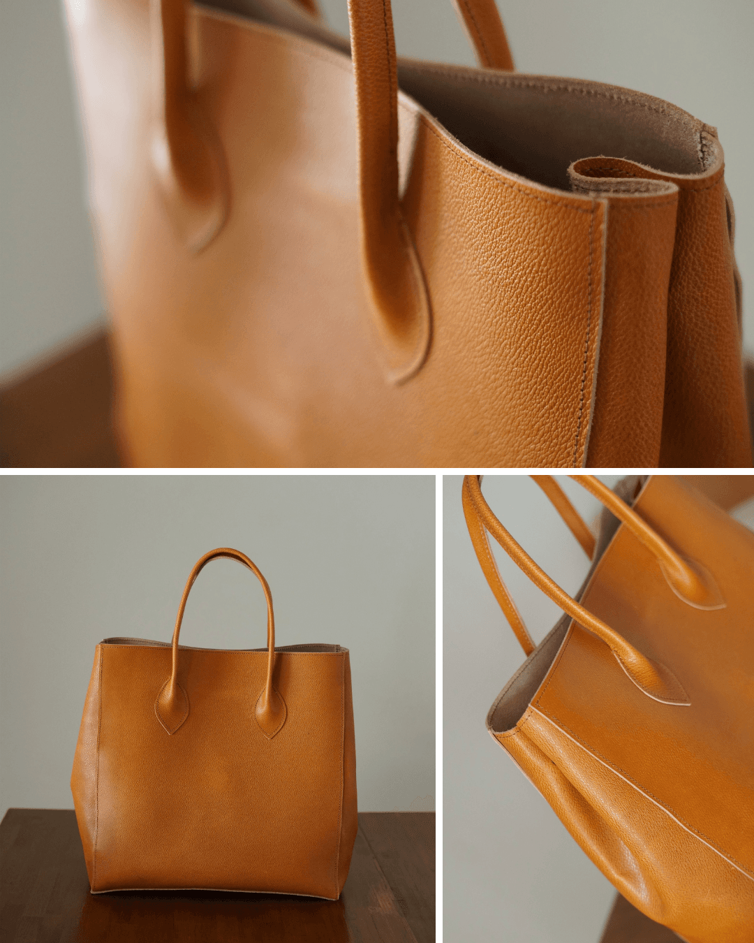 【送料無料】A4が入るレザートートバッグ｜シュリンクレザー｜シンプル大容量トート　選べるカラー | 11枚目