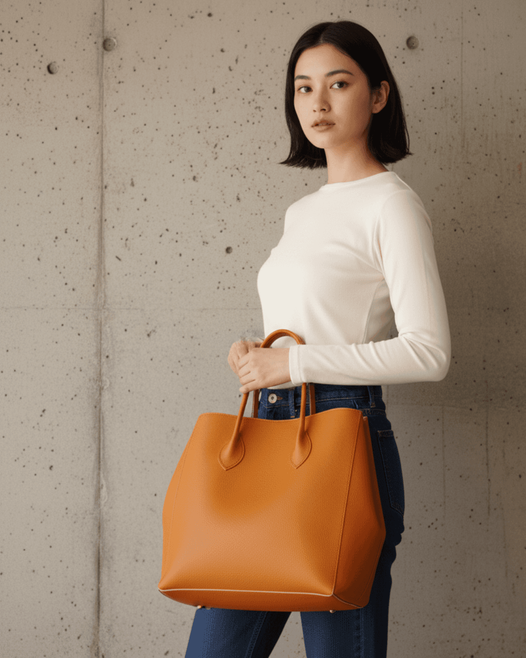 【送料無料】A4が入るレザートートバッグ｜シュリンクレザー｜シンプル大容量トート　選べるカラー | 13枚目