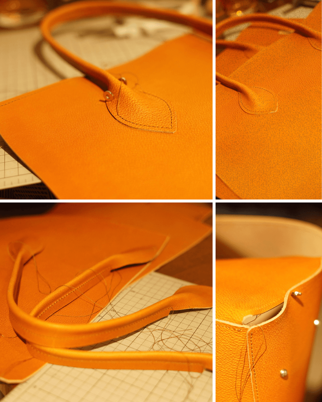 【送料無料】A4が入るレザートートバッグ｜シュリンクレザー｜シンプル大容量トート　選べるカラー | 4枚目