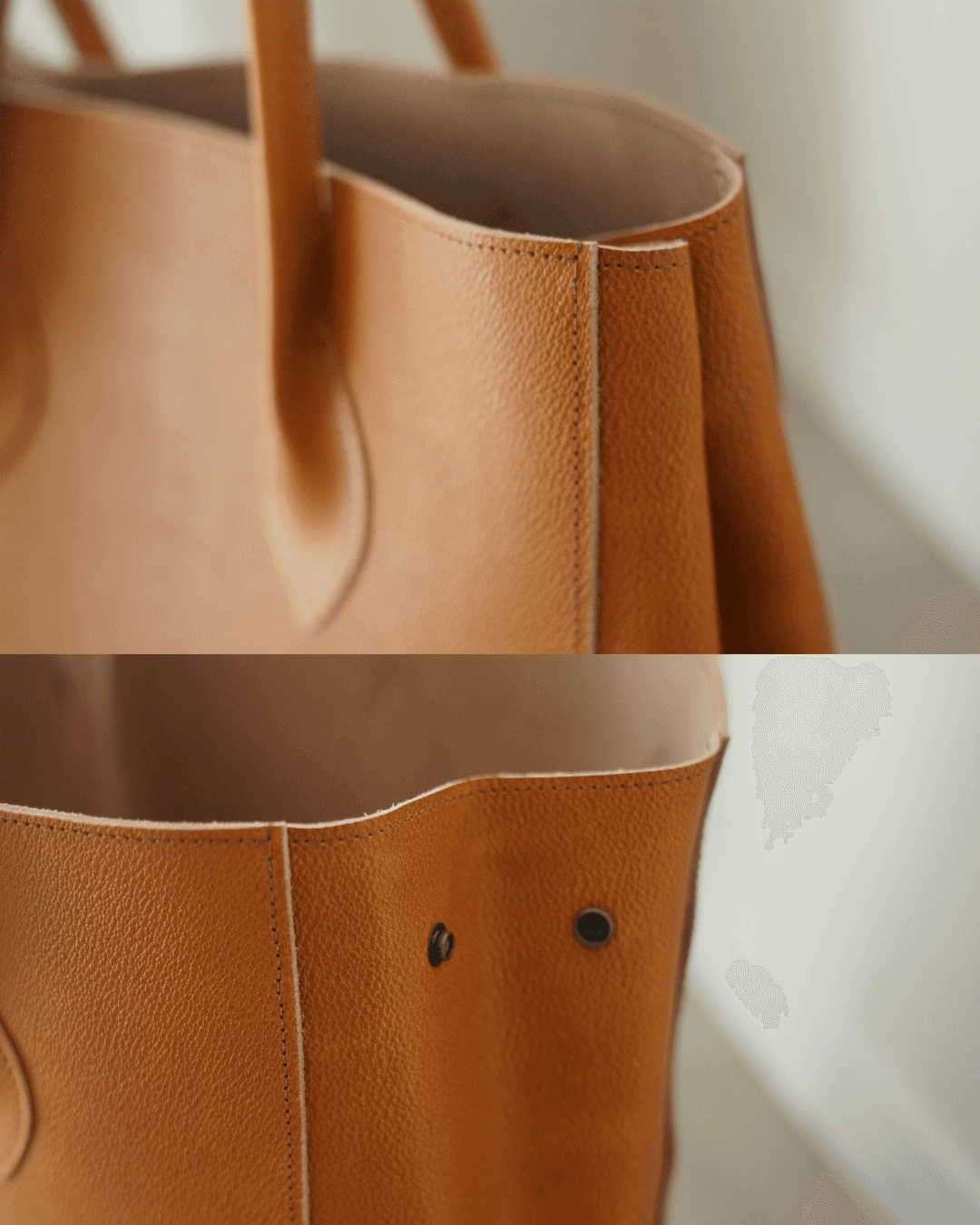 【送料無料】A4が入るレザートートバッグ｜シュリンクレザー｜シンプル大容量トート　選べるカラー | 7枚目