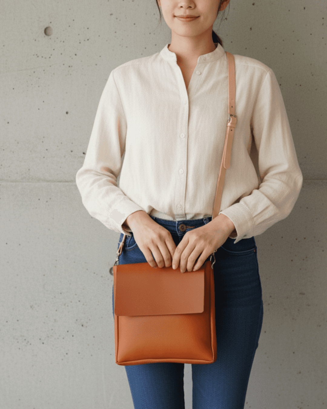 イタリアンレザーミニショルダーバッグ｜サイズ・カラー変更可能｜植物タンニンなめし革｜キャメル｜本革ポシェット｜斜め掛け | 2枚目