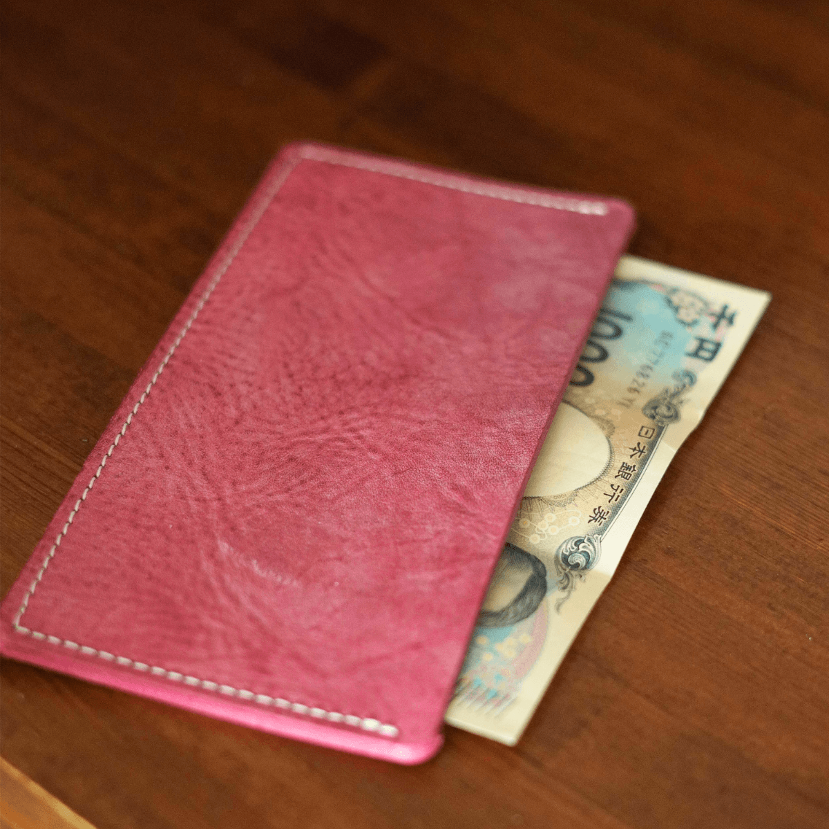 本革 ヌメ革 ミニマルウォレット｜薄型札入れ イタリアンレザー 経年変化を楽しむ | 2枚目