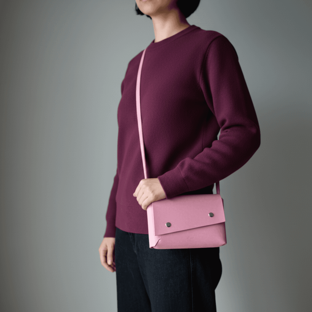 桜ピンクの本革ミニショルダーバッグ｜イタリアンレザー・2WAYクラッチ・刻印対応 | 20枚目