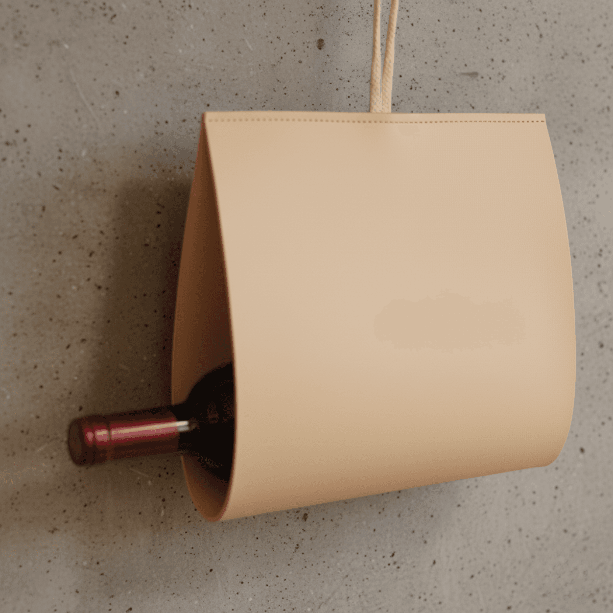 【サイズ・カラーオーダー可】ヌメ革 ワインホルダー｜本革 ボトルケース 壁掛け収納 ナチュラルレザー インテリア1枚目の画像