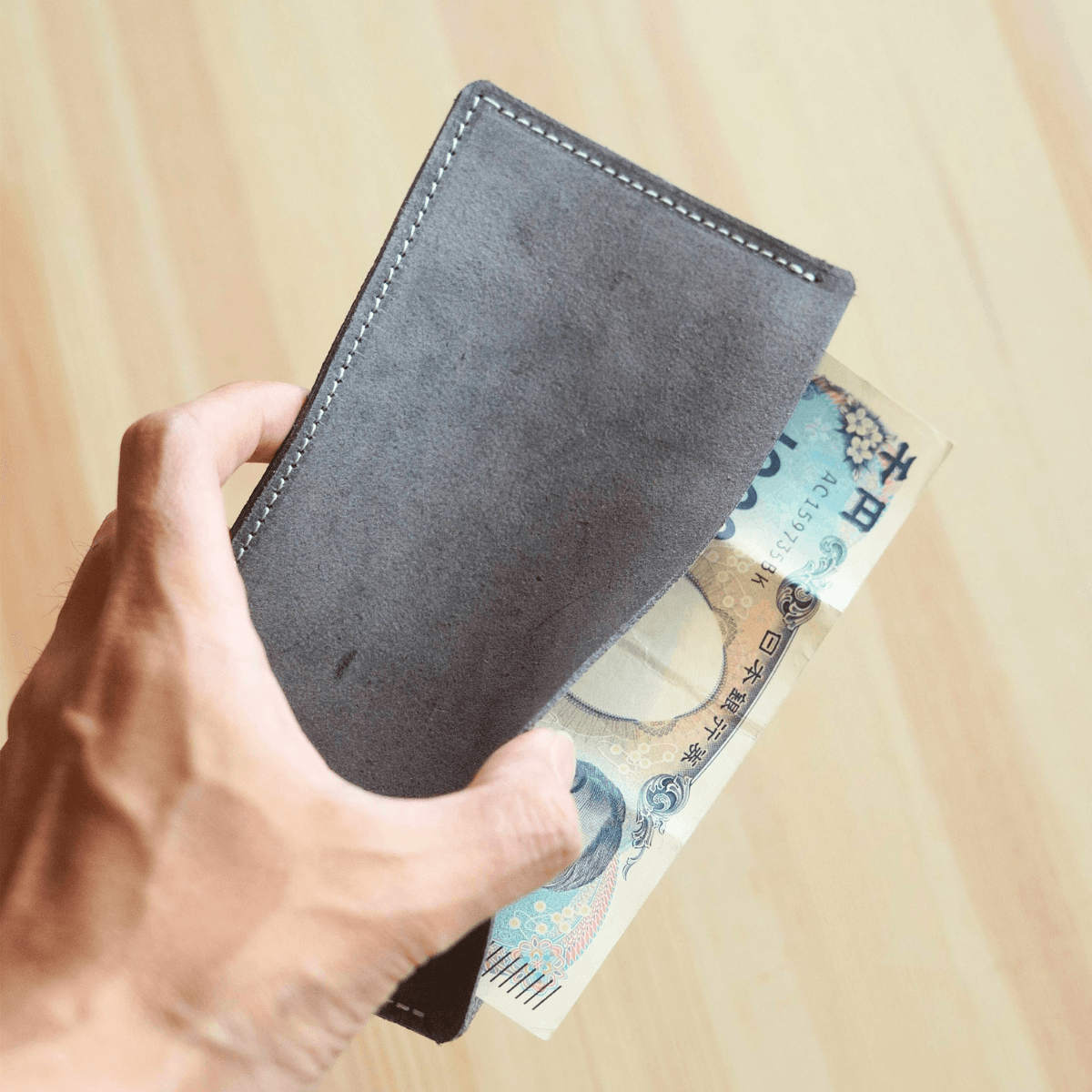 【ミニマル設計】イタリアンレザー 札入れ｜本革 スリムウォレット 領収書ケース 薄型財布1枚目の画像