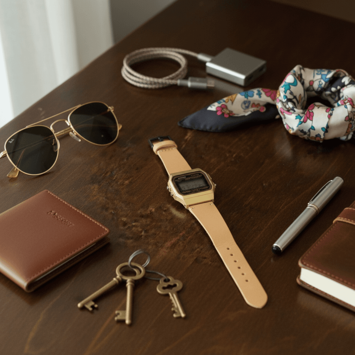 【カスタム可】チープカシオ レザーベルト腕時計｜本革ナチュラル｜ユニセックス｜ギフトにも | 3枚目