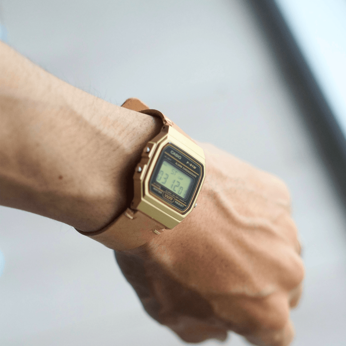 【カスタム可】チープカシオ レザーベルト腕時計｜本革ナチュラル｜ユニセックス｜ギフトにも | 4枚目