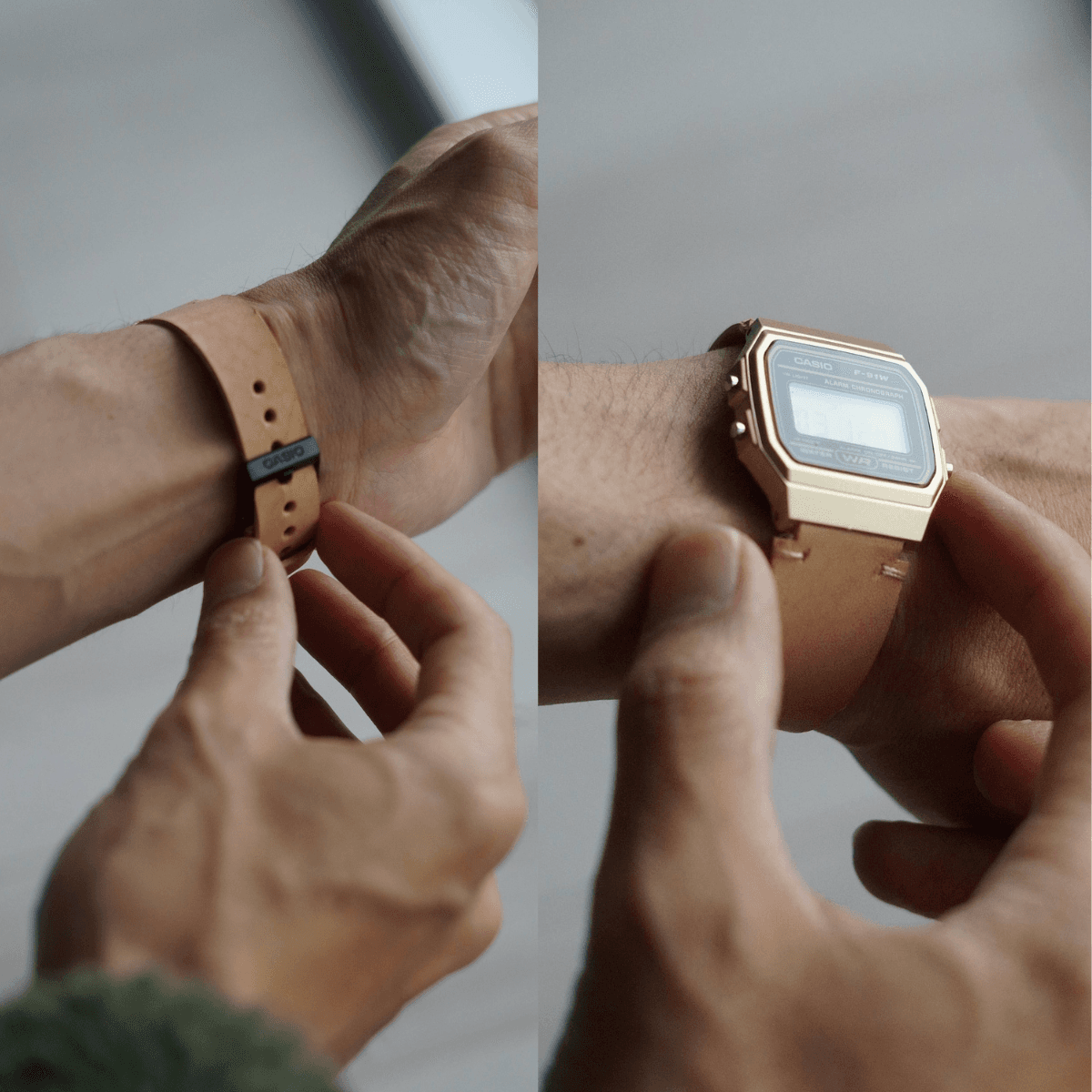【カスタム可】チープカシオ レザーベルト腕時計｜本革ナチュラル｜ユニセックス｜ギフトにも | 6枚目