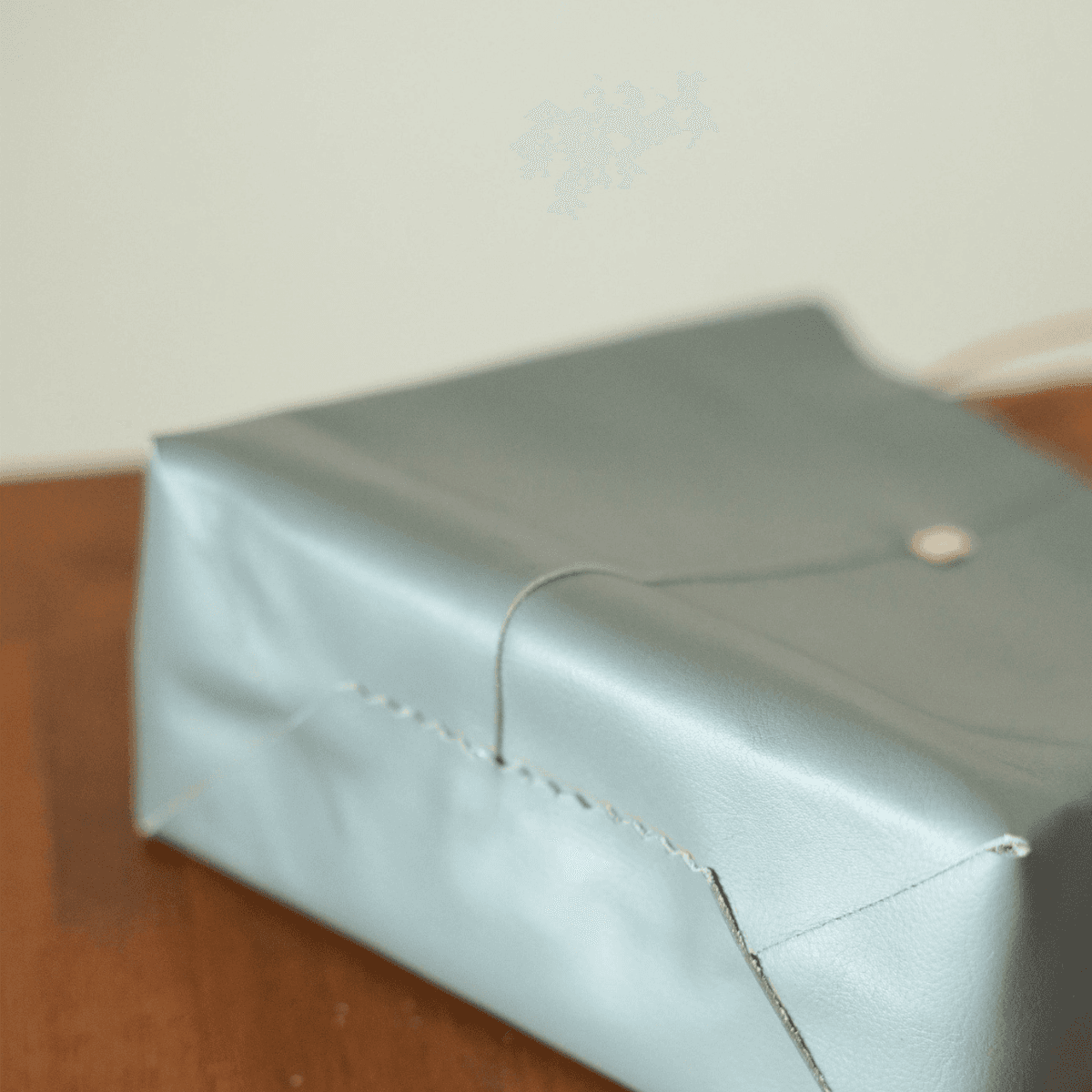 【サイズオーダー可】グレーレザーの紙袋トート｜本革ミニトート｜軽量・シンプル｜内ポケット追加可 | 5枚目