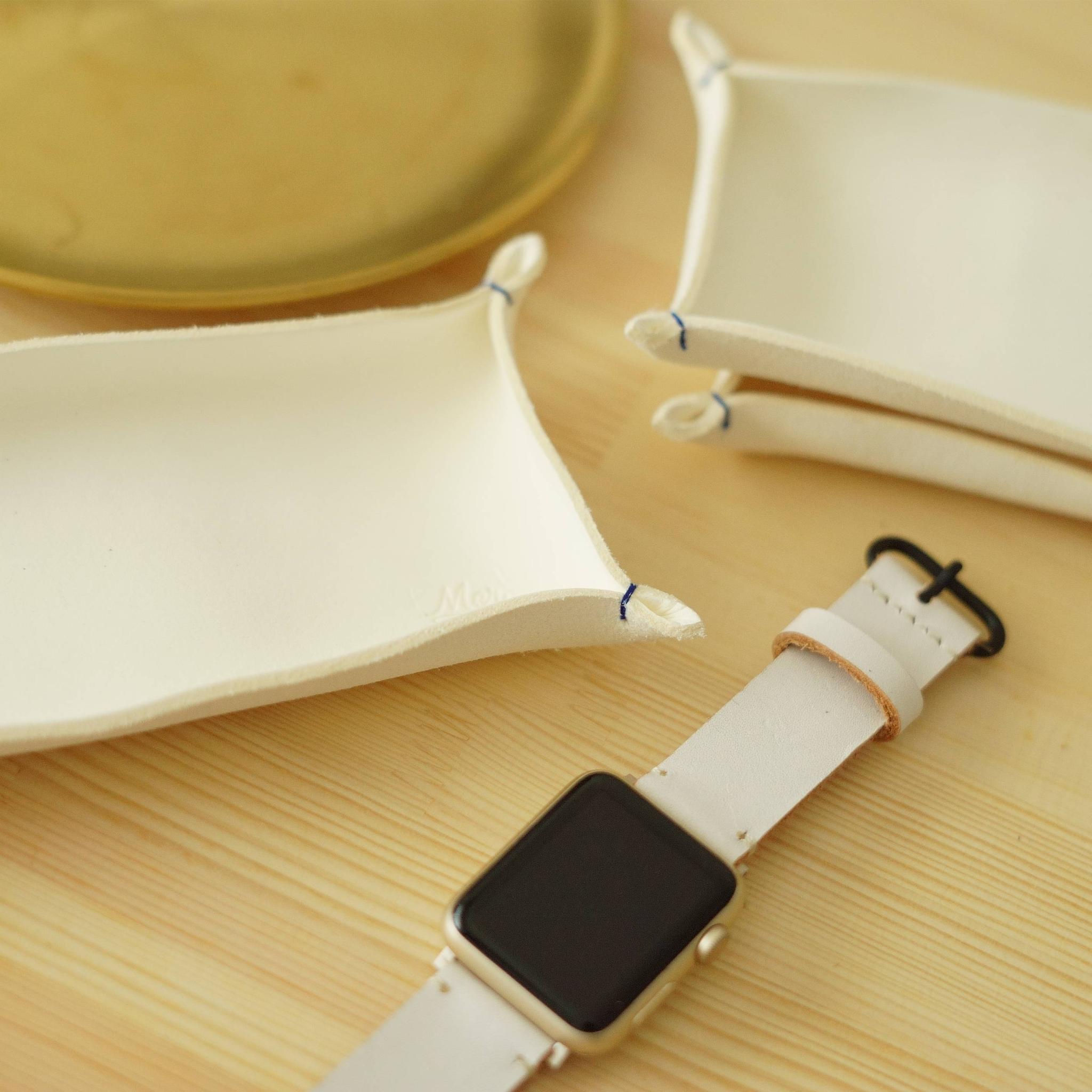 名入れ・刺繍可｜純白本革レザートレー《サイズ変更可》新装開店祝いに最適なギフト | 4枚目