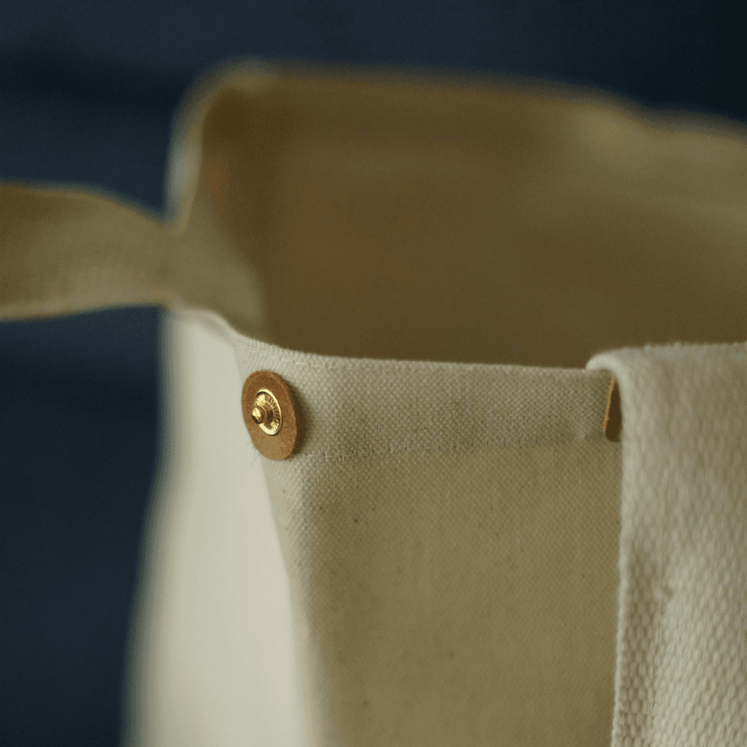 帆布×リネン 大容量ビッグトート｜イタリアンレザー持ち手付き 通勤・旅行・マザーズバッグ | 7枚目