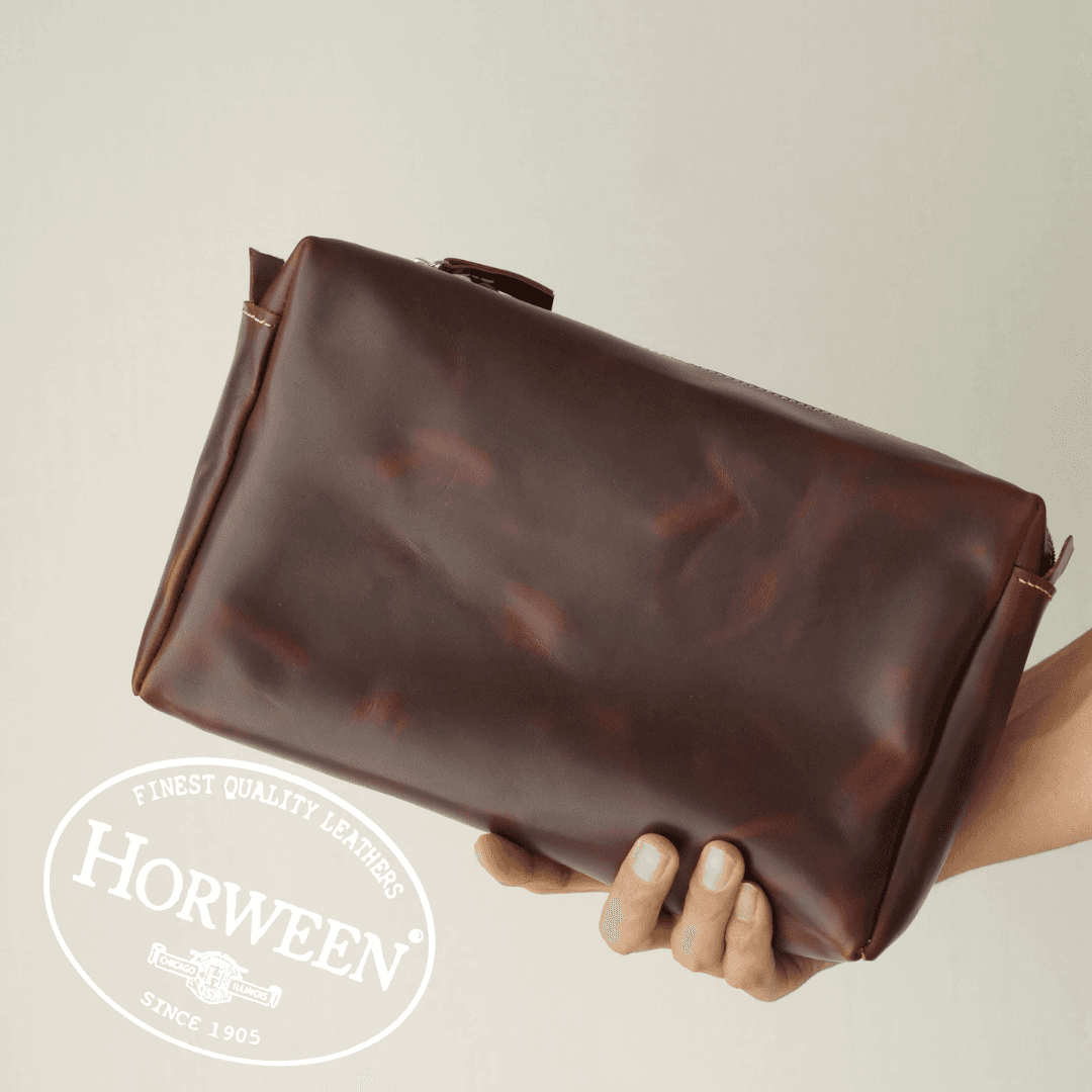 ホーウィン社 クロムエクセルレザー ポーチ（ブラック）　サイズカラー変更可能 | 2枚目