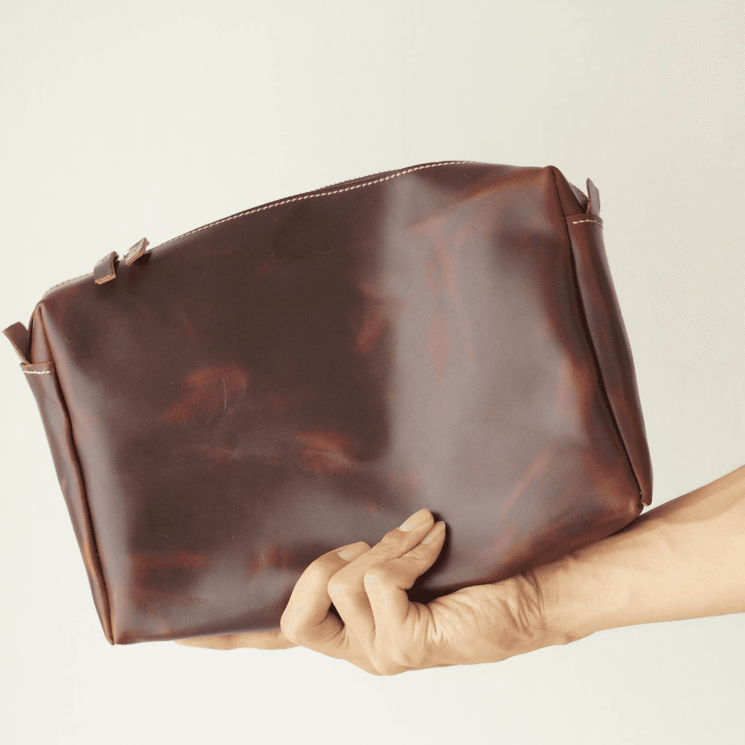 ホーウィン社 クロムエクセルレザー ポーチ（ブラック）　サイズカラー変更可能 | 5枚目