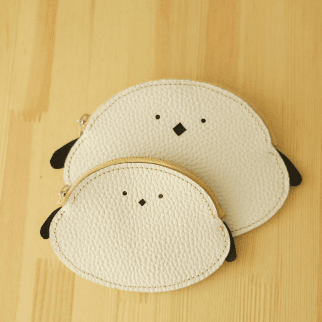 シマエナガの親子ポーチセット（M・Lサイズ）／クリーマ限定 　本革レザーファスナーポーチ　Creema限定新春福袋〈竹〉 | 8枚目