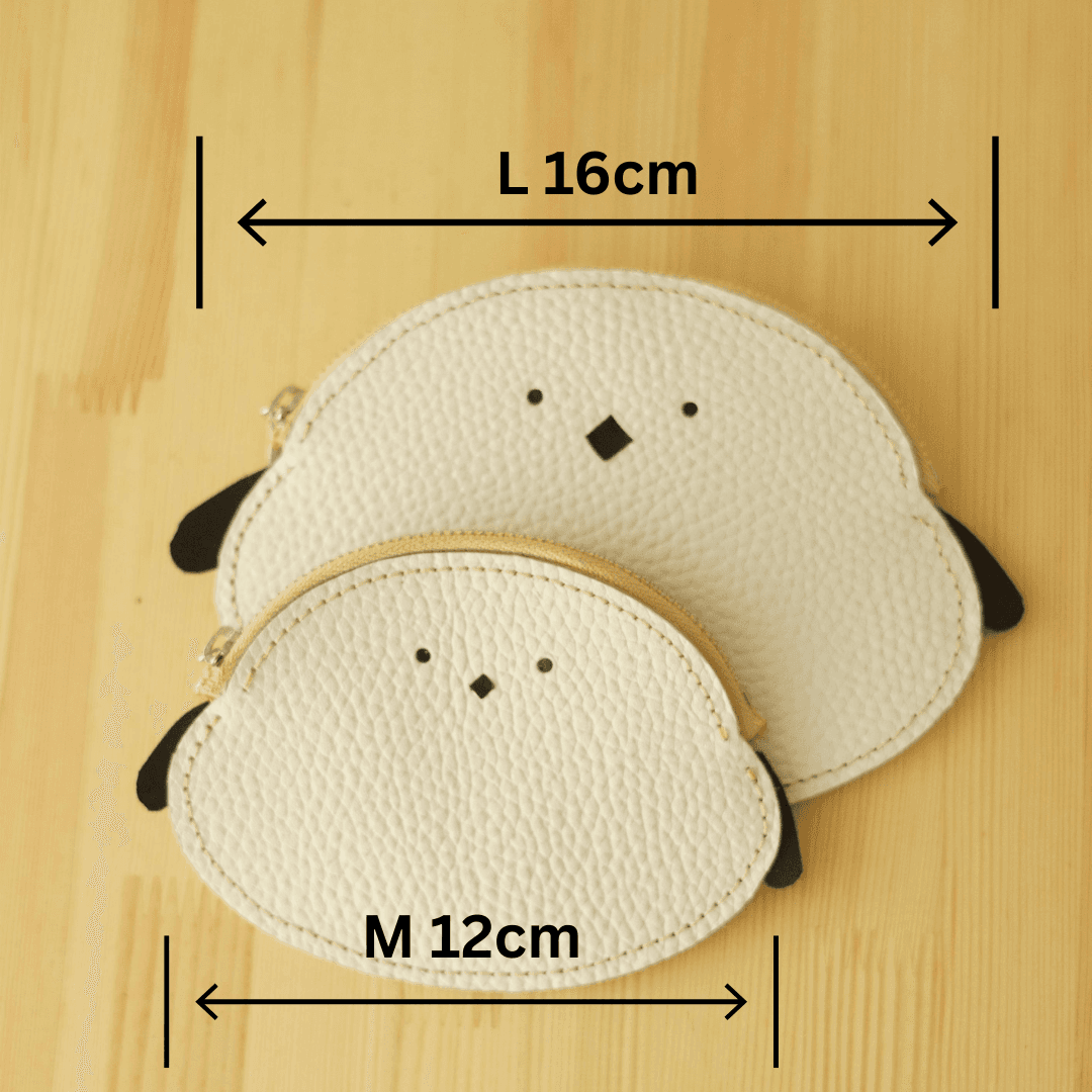 シマエナガの親子ポーチセット（M・Lサイズ）／クリーマ限定 　本革レザーファスナーポーチ　Creema限定新春福袋〈竹〉 | 9枚目