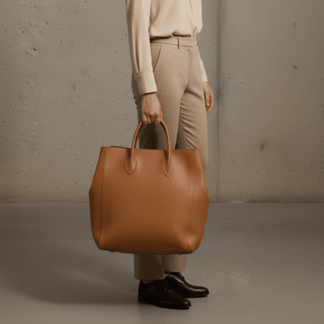 深い味わいを楽しむ、ピットタンニン鞣しキャメルブラウンの上質トート　A4サイズ収納 | 6枚目