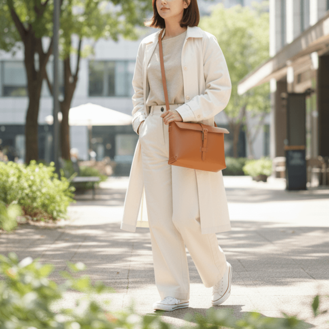 イタリアン植物タンニンなめし革・キャメルブラウンの一枚革サッチェル　ショルダーバッグ | 3枚目