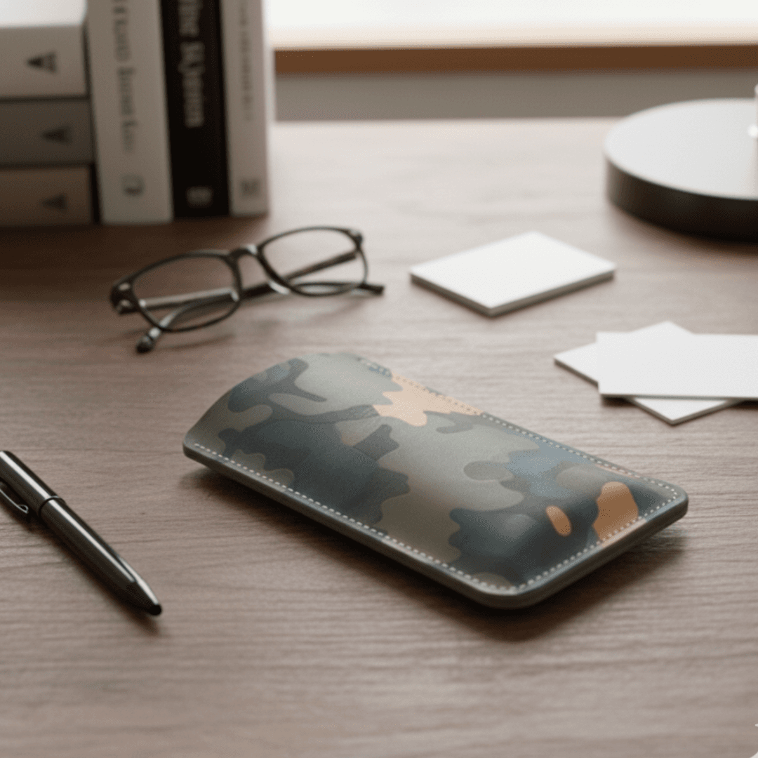 栃木レザー迷彩｜シンプルな本革スマホスリーブ（デッドストック） | 2枚目