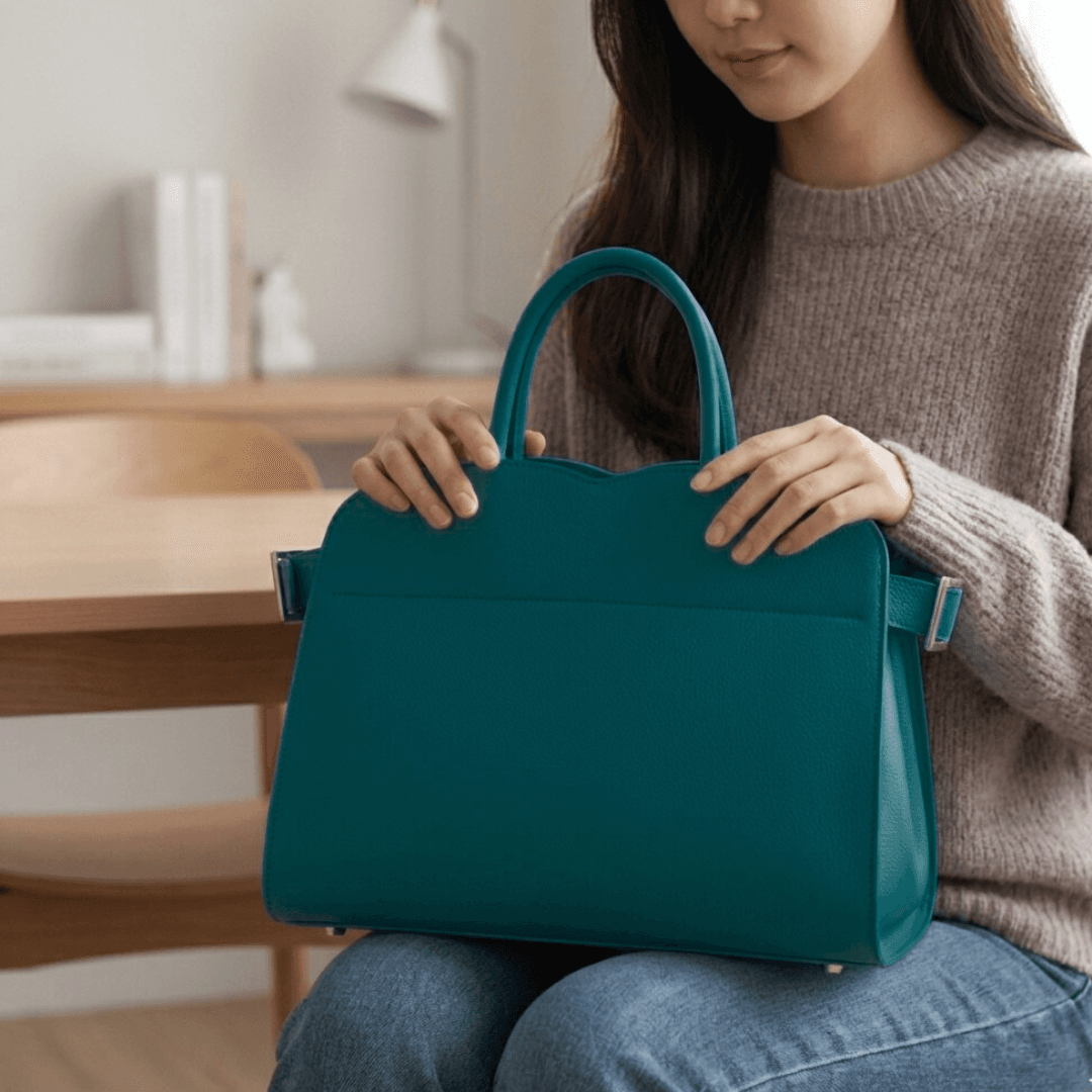 イタリアン植物タンニンなめし革のA4対応ハンドバッグ｜上質レザーの自立型バッグ | 2枚目