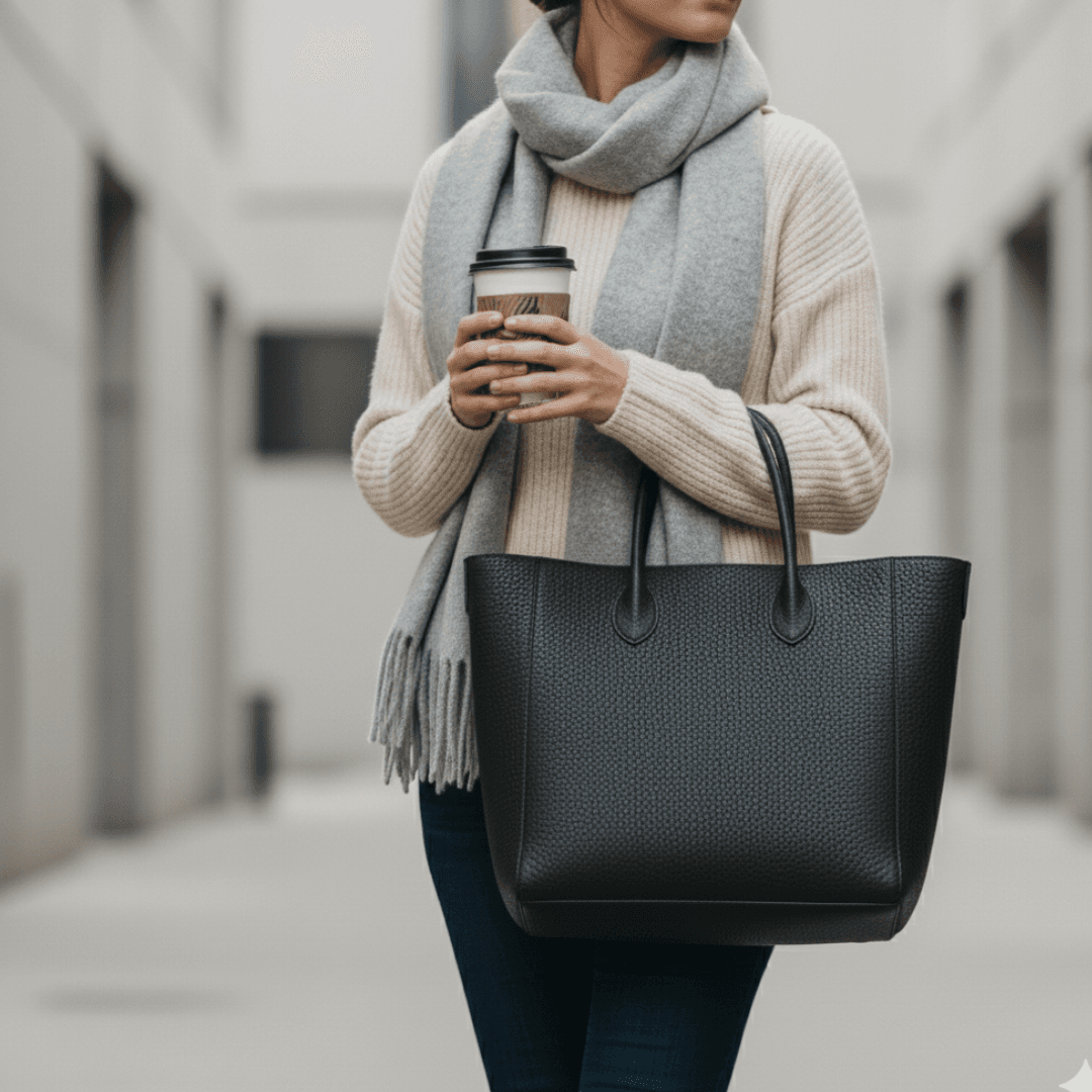 ブラック　ブルレザーの存在感。ナチュラルシュリンク・オイルバケッタのA4トートバッグ | 3枚目