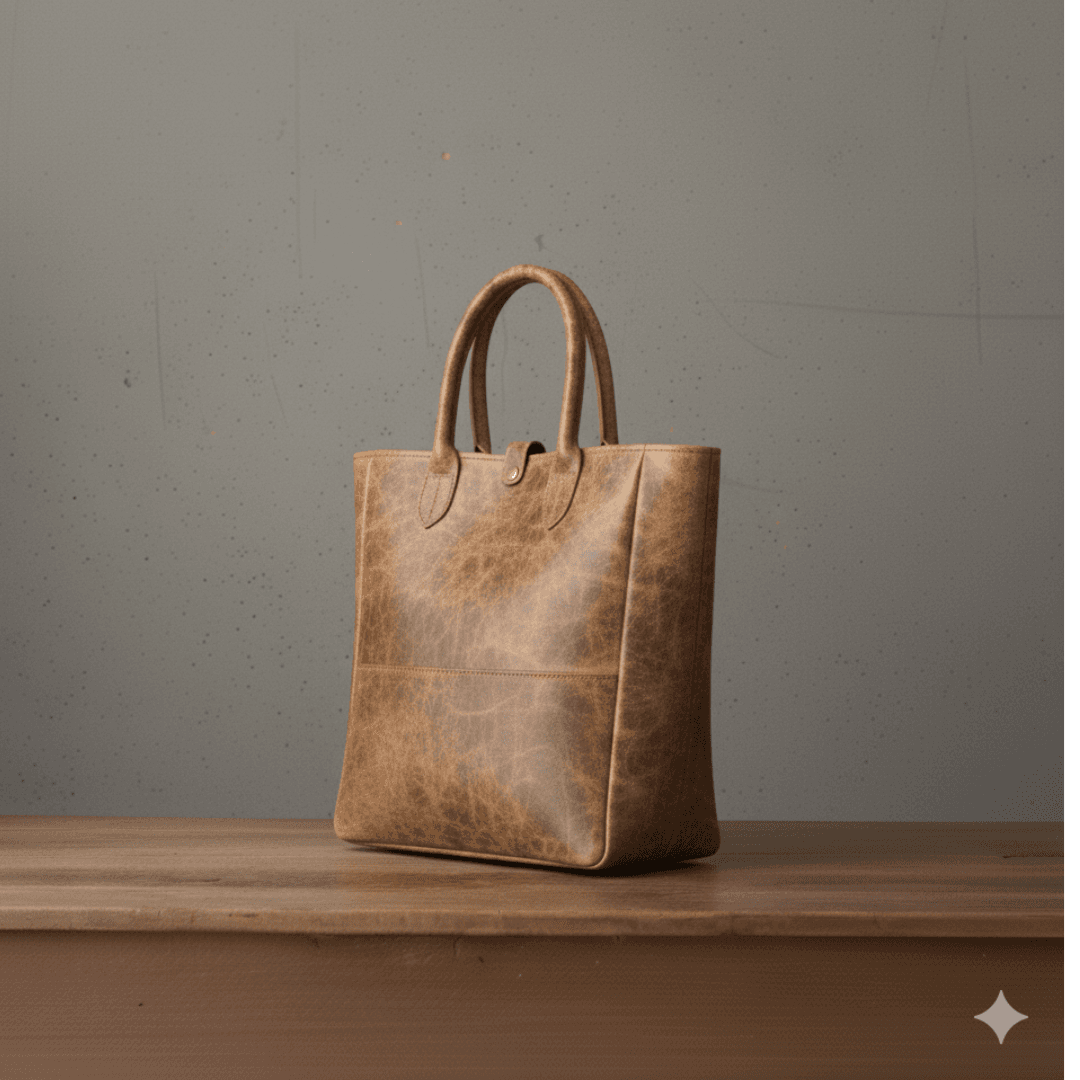 イタリアンレザートート｜プルアップの艶を愉しむバケッタ製法｜A4収納・自立型　ナチュラル | 2枚目