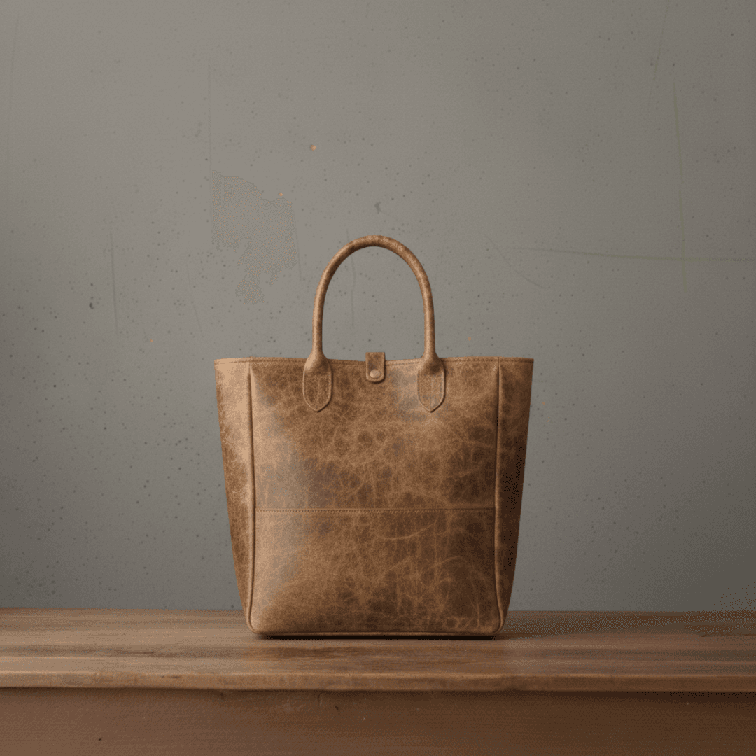 イタリアンレザートート｜プルアップの艶を愉しむバケッタ製法｜A4収納・自立型　ナチュラル | 3枚目