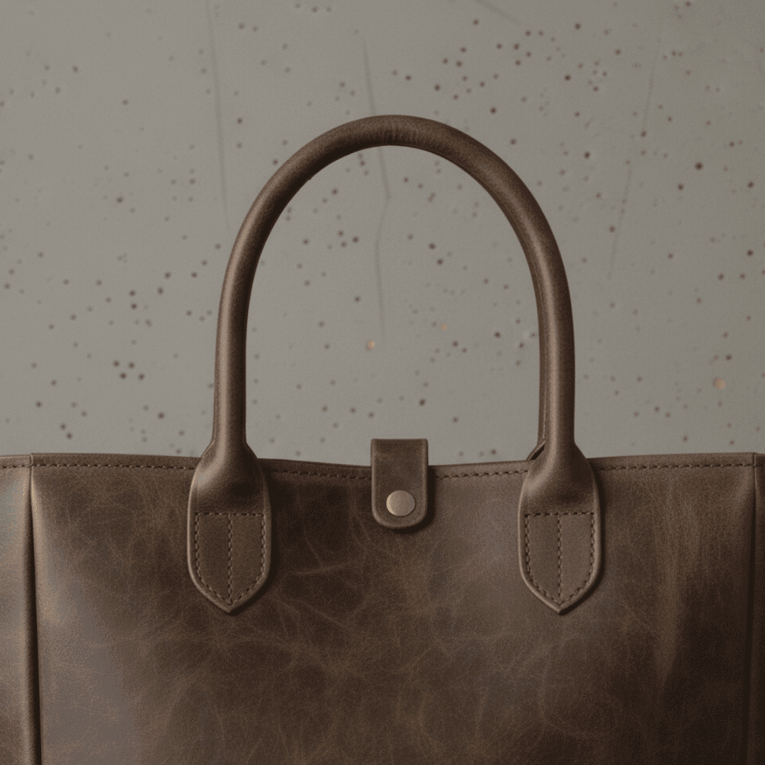 イタリアンレザートート｜プルアップの艶を愉しむバケッタ製法｜A4収納・自立型　ブラウン | 4枚目