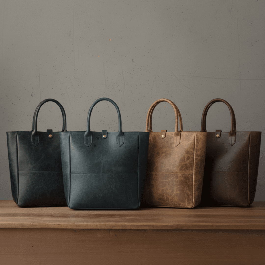 ブラックイタリアンレザートート｜プルアップの艶を愉しむバケッタ製法｜A4収納・自立型（36×36×12cm）｜ストラップ | 5枚目