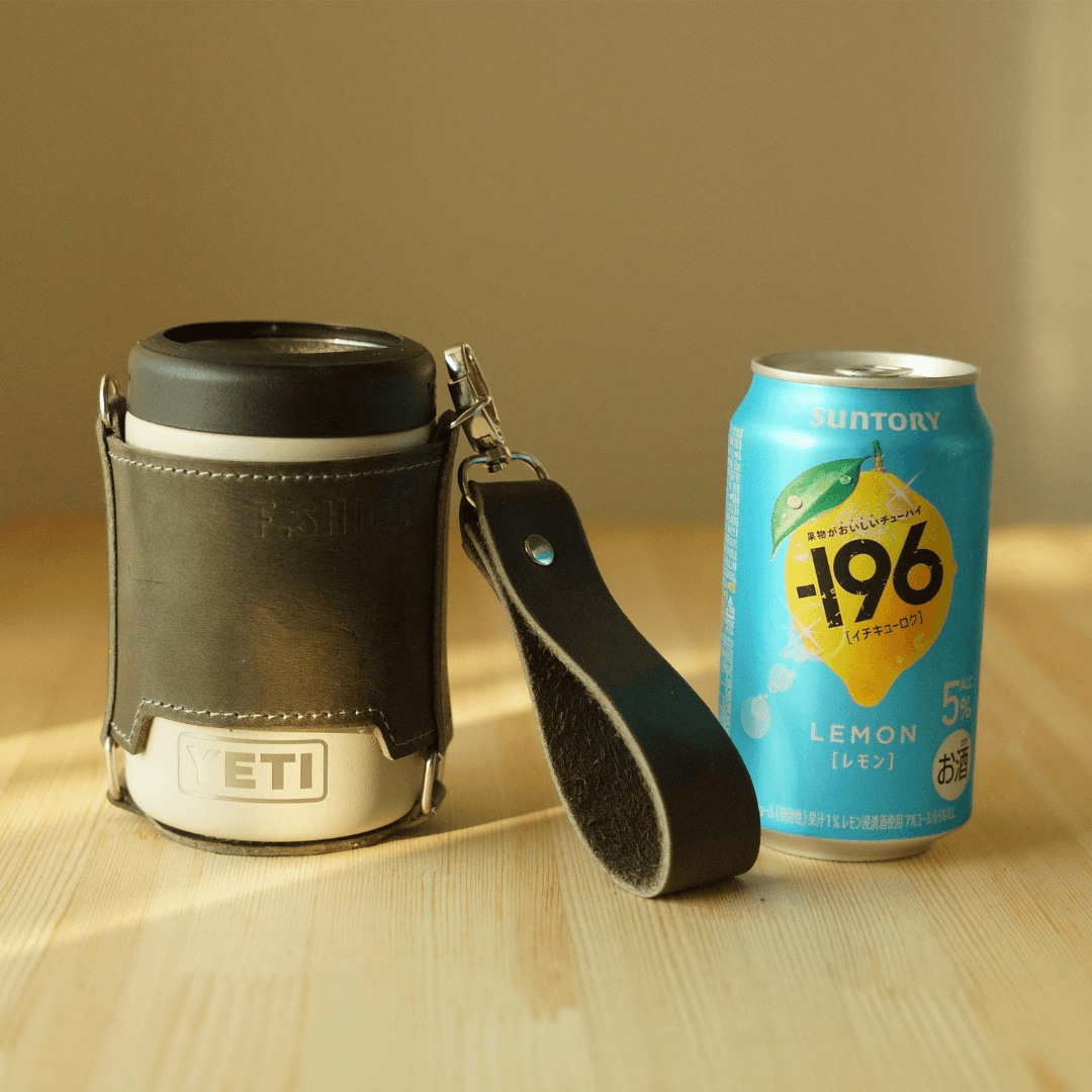 YETI／象印／スタンレー対応 水筒本革スリーブケース｜オーダー制作｜ハンドストラップ付 | 3枚目