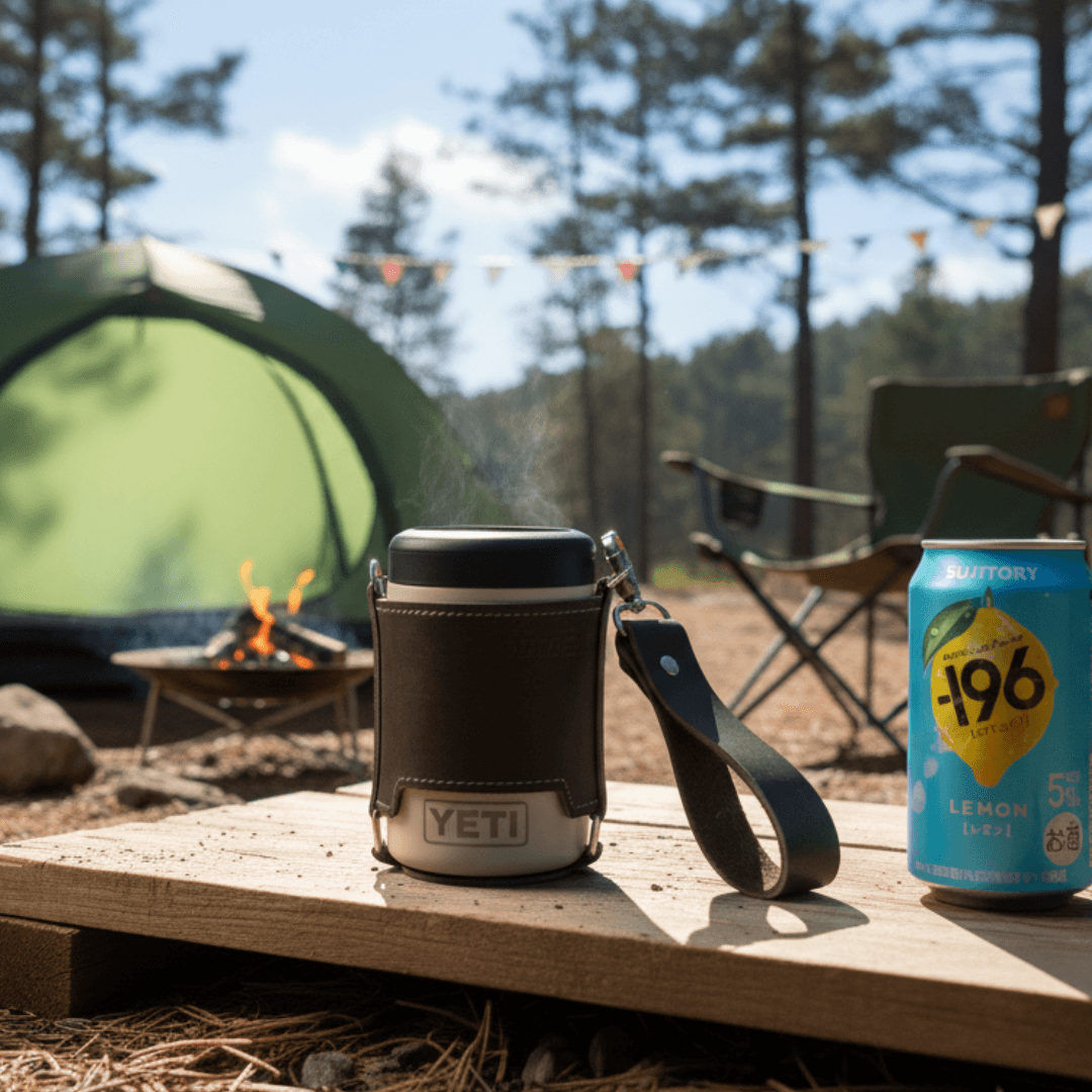 YETI／象印／スタンレー対応 水筒本革スリーブケース｜オーダー制作｜ハンドストラップ付 | 6枚目